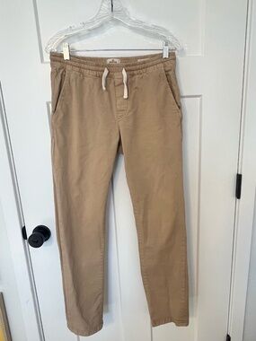 Marine Layer Saturday Slim Straight Twill Pant Tan Organic Cotton Medium Khaki